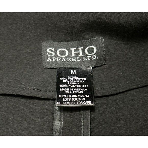 Soho Apparel Cropped Blazer with Ruffle Flounce Bell Sleeves Medium Black - Picture 5 of 6